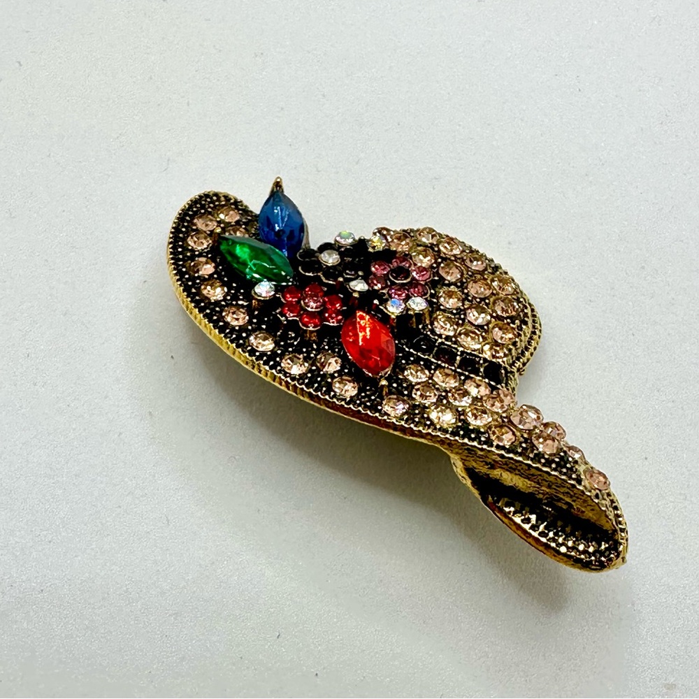 NWOT - Colorful Spring Bonnet Brooch - Picture 3 of 11